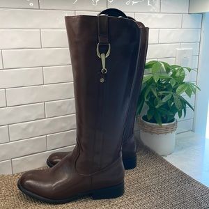 Lifestride brown faux leather riding boot size 8 medium